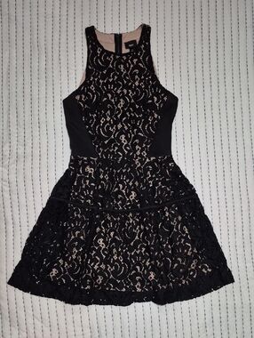 Mossimo Supply Co. Black Lace Dress with Nude Lining